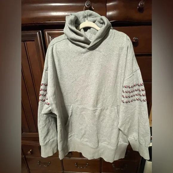 NWOT- FP At my best embroidered hoodie! Size M - Grey in color - Picture 3 of 8